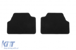 Double-layer carpet floor mats suitable for Hyundai Kona Electric 2019-2023, made of Rex fabric, set of 4 pieces, black-image-6239525