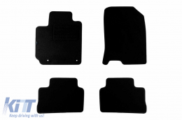 Double-layer carpet floor mats suitable for Hyundai Kona 2019-2023, made of Rex fabric, set of 4 pieces, black - ABFMH6021705