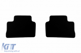 Double-layer carpet floor mats suitable for Hyundai Kona 2019-2023, made of Rex fabric, set of 4 pieces, black-image-6239538