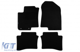 Double-layer carpet floor mats suitable for Hyundai i20, i20 Hybrid after 2020, Bayon after 2021, set of 4 pieces, black - ABFMH6021706