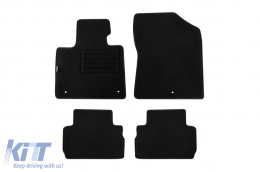 Double-layer carpet floor mats suitable for Hyundai Santa Fe after 2020 diesel, made of Rex fabric, set of 4 pieces, black - ABFMH6021708