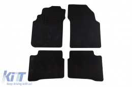 Double-layer carpet floor mats suitable for Nissan P11 1999-2002, made of Rex fabric, set of 4 pieces, black - ABFMN6021717