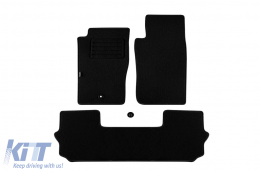 Double-layer carpet floor mats suitable for Nissan Patrol Y61 1998-2009 short wheelbase, made of Rex fabric, set of 3 pieces, black - ABFMN6021719