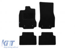 Double-layer carpet floor mats suitable for JAGUAR XF 2008-2015, made of Rex fabric, set of 4 pieces, black - ABFMJ6021721
