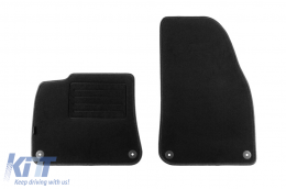 Double-layer carpet floor mats suitable for Porsche Cayenne after 2017, made of Rex fabric, set of 4 pieces, black-image-6239637