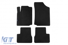 Double-layer carpet floor mats suitable for Citroen C3 2002-2009, made of Rex fabric, set of 4 pieces, black - ABFMC6021784