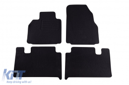 Double-layer carpet floor mats suitable for Renault Grand Scenic 2004-2009, made of Rex fabric, set of 4 pieces, black - ABFMR6021847