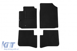 Double-layer carpet floor mats suitable for Toyota Yaris 1999-2005, 5 doors, set of 4 pieces, black - ABFMT6021850