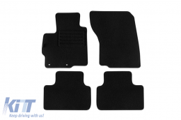 Double-layer carpet floor mats suitable for Mitsubishi ASX 2010-2022 by Petex, Rex fabric, set of 4 pieces, black - ABFMM6021874