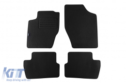 image-1-Double-layer carpet floor mats suitable for Citroen C4 2004-2010, made of Rex fabric, set of 4 pieces, black