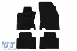 Double-layer carpet floor mats suitable for Nissan Qashqai after 2014, made of Rex fabric, set of 4 pieces, black - ABFMN6021888