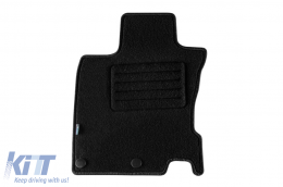 Double-layer carpet floor mats suitable for Nissan Qashqai after 2014, made of Rex fabric, set of 4 pieces, black-image-6240244