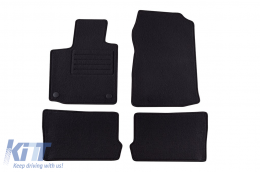 Double-layer carpet floor mats suitable for Renault Twingo 2007-2014, made of Rex fabric, set of 4 pieces, black - ABFMR6021915