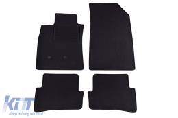 Double-layer carpet floor mats suitable for Renault Clio estate 2008-2013, made of Rex fabric, set of 4 pieces, black - ABFMR6021918