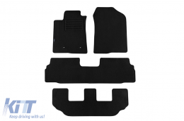 Double-layer carpet floor mats suitable for Toyota Corolla Verso 2004-2009, Rex fabric, set of 4 pieces, black - ABFMT6021928