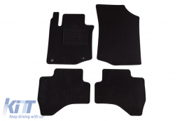 Double-layer carpet floor mats suitable for Toyota Aygo 2005-2014, made of Rex fabric, set of 4 pieces, black - ABFMT6021929