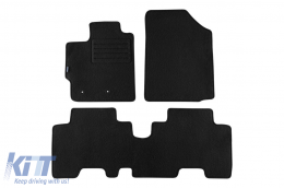 image-50-Double-layer carpet floor mats suitable for Toyota Yaris 2005-2011, Urban Cruiser 2009-2016, 3-5 doors, set of 3 pieces, black, made from Rex fabric by Petex.