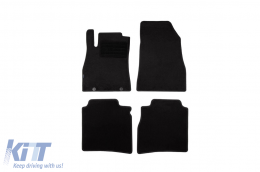 image-79-Double-layer carpet floor mats suitable for Nissan Pulsar after 2014, made of Rex fabric, set of 4 pieces, black