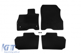image-1-Double-layer carpet floor mats suitable for Nissan Leaf 2010-2018 by Petex, Rex fabric, set of 4 pieces, black