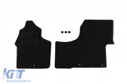 Double-layer carpet floor mats suitable for Mercedes Sprinter 2006-2018, 2-3 seats, set of 2 pieces, black - ABFMM6021977