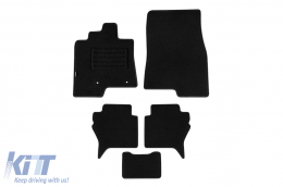 Double-layer carpet floor mats suitable for Mitsubishi Pajero after 2007, long wheelbase, set of 5 pieces, black - ABFMM6021979
