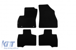 Double-layer carpet floor mats suitable for Peugeot Bipper Tepee after 2009, 5 seats, set of 4 pieces, black