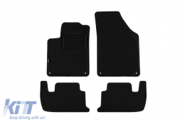 Double-layer carpet floor mats suitable for Peugeot RCZ after 2010, made of Rex fabric, set of 4 pieces, black - ABFMP6021984