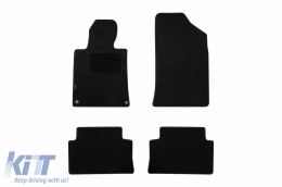 Double-layer carpet floor mats suitable for Peugeot 508, 508 SW 2011-2018, set of 4 pieces, black - ABFMP6021985