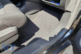 Double-layer carpet floor mats suitable for Citroen C4 Cactus after 2014, made of Rex fabric, set of 4 pieces, black-image-6240842