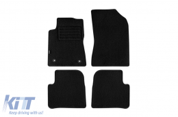 Double-layer carpet floor mats suitable for Citroen C3 after 2016, made of Rex fabric, set of 4 pieces, black