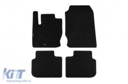 Double-layer carpet floor mats suitable for Mitsubishi Colt 2010-2013, 3 doors, set of 4 pieces, black, by Petex, Rex fabric. - ABFMM6022033