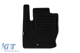 Double-layer carpet floor mats suitable for Mitsubishi Colt 2010-2013, 3 doors, set of 4 pieces, black, by Petex, Rex fabric.-image-6240891