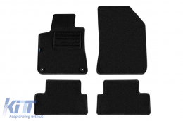 Double-layer carpet floor mats suitable for Peugeot 308 2013-2021, made of Rex fabric, set of 4 pieces, black - ABFMP6022042