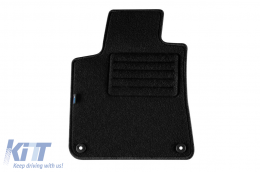 Double-layer carpet floor mats suitable for Peugeot 308 2013-2021, made of Rex fabric, set of 4 pieces, black-image-6240931