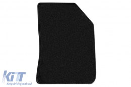 Double-layer carpet floor mats suitable for Peugeot 308 2013-2021, made of Rex fabric, set of 4 pieces, black-image-6240932