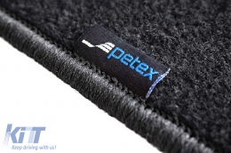 Double-layer carpet floor mats suitable for Peugeot 308 2013-2021, made of Rex fabric, set of 4 pieces, black-image-6240935