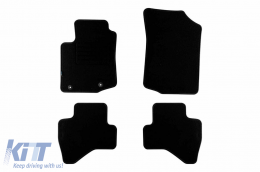 Double-layer carpet floor mats suitable for Peugeot 108 2014-2021, Rex fabric, set of 4 pieces, black - ABFMP6022043