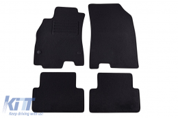 Double-layer carpet floor mats suitable for Renault Fluence after 2010, made of Rex fabric, set of 4 pieces, black - ABFMR6022044
