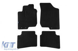 Double-layer carpet floor mats suitable for Hyundai i30 2009-2012, made of Rex fabric, set of 4 pieces, black - ABFMH6022067