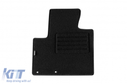 Double-layer carpet floor mats suitable for Hyundai Santa Fe 2010-2012, made of Rex fabric, set of 4 pieces, black-image-6241054