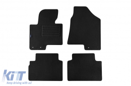Double-layer carpet floor mats suitable for Hyundai iX35 2010-2015, made of Rex fabric, set of 4 pieces, black - ABFMH6022069