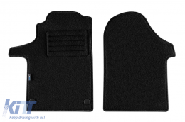 Double-layer carpet floor mats suitable for Mercedes V class W447 long wheelbase, Vito Tourer Pro after 2014, 9 seats, set of 2 pieces, black. - ABFMM6022076