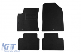 Double-layer carpet floor mats suitable for Hyundai i30 after 2017, made of Rex fabric, set of 4 pieces, black - ABFMH6022078