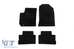 Double-layer carpet floor mats suitable for Hyundai Kona 2017-2023, made of Rex fabric, set of 4 pieces, black - ABFMH6022081