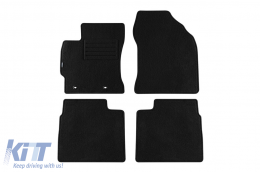 Double-layer carpet floor mats suitable for Toyota Corolla 2014-2017, made of Rex fabric, set of 4 pieces, black - ABFMT6022088