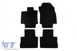 Double-layer carpet floor mats suitable for Toyota RAV 4 Hybrid after 2019, made of Rex fabric, set of 4 pieces, black - ABFMT6022090