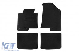 Double-layer carpet floor mats suitable for Hyundai i40 2011-2019 by Petex, Rex fabric, set of 4 pieces, black - ABFMH6022096