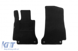 Double-layer carpet floor mats suitable for Mercedes C class C205 coupe after 2015, made of Rex fabric, set of 4 pieces, black-image-6241183