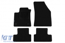 Double-layer carpet floor mats suitable for Renault Megane 2015-2022, made of Rex fabric, set of 4 pieces, black - ABFMR6022105