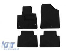 Double-layer carpet floor mats suitable for Hyundai Santa Fe 2012-2018, made of Rex fabric, set of 4 pieces, black - ABFMH6022115